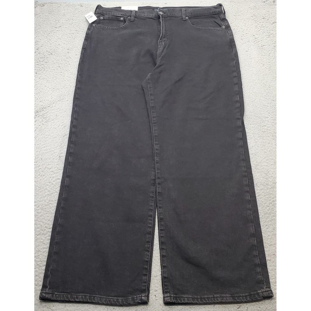 Aeropostale Baggy Jeans Mens 38x32 Black Denim Relaxed Fit Wide Leg Streetwear